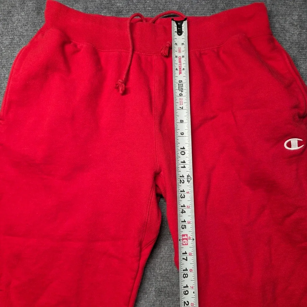 Champion Reverse Weave Sweatpants Red Mens XL GF01 Joggers Fleece C Logo